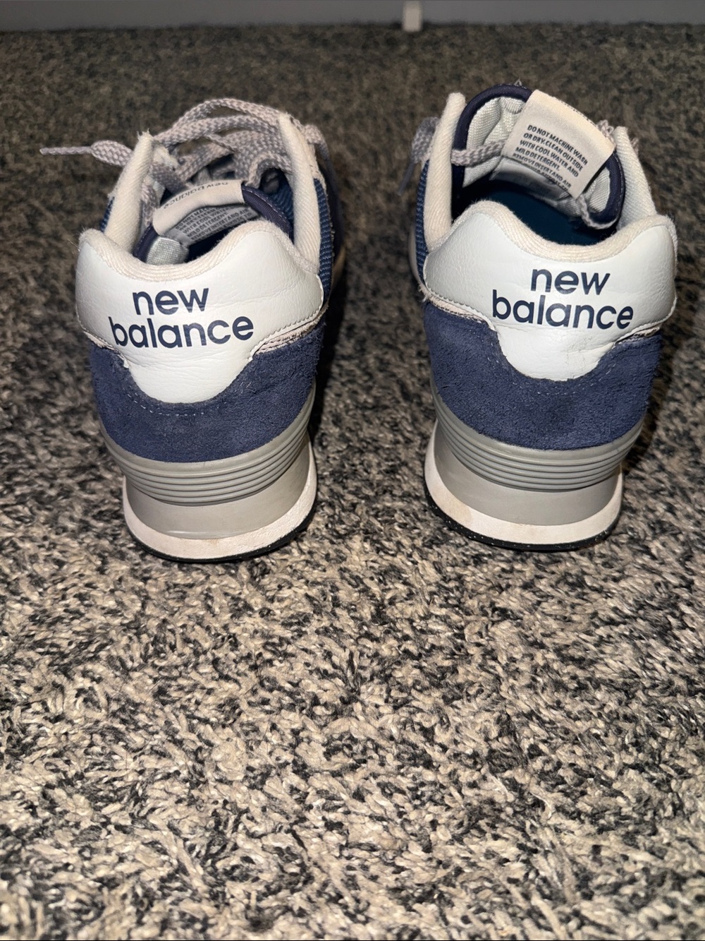 New Balance 574 Classic Men's Navy Lace-Up Sneakers - Picture 3 of 6